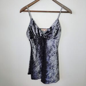 Meghan Noland Y2K Babydoll Top Womens Medium Gray Velour Iridescent Fairycore